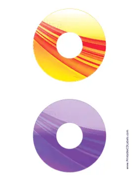 Orange Purple Strong Software CD-DVD Labels Paper