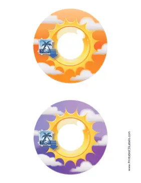 Orange Purple Sunburst Photography CD-DVD Labels Paper