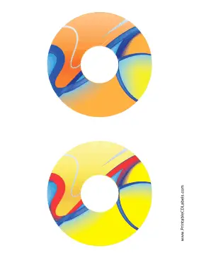 Orange Yellow Abstract Software CD-DVD Labels Paper