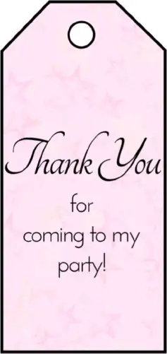 Party Favor Gift Tags Pink Paper
