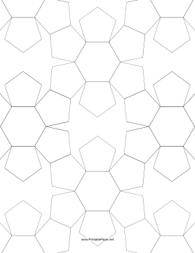 Pentagons and Hexagons Tiled Paper