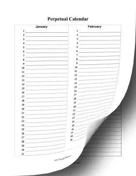 Perpetual Calendar Paper