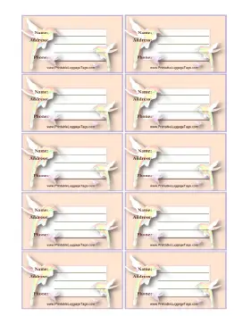 Pink Hummingbirds Luggage Tag Paper