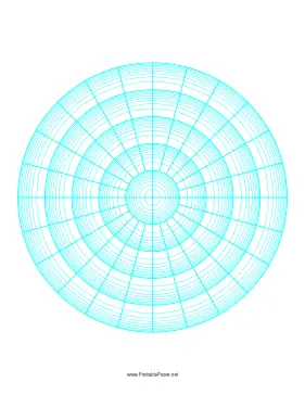 Polar Graph Paper - Logarithmic - Five Decades Fifteen Degrees Paper