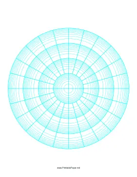 Polar Graph Paper - Logarithmic - Four Decades Fifteen Degrees Paper