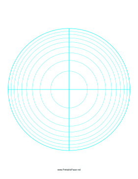 Polar Graph Paper - Logarithmic - One Decade Fifteen Degrees Paper