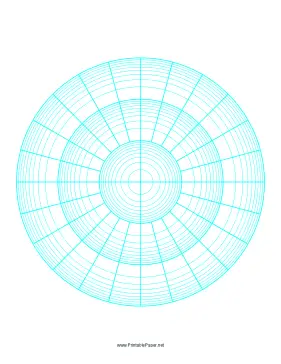 Polar Graph Paper - Logarithmic - Three Decades Fifteen Degrees Paper