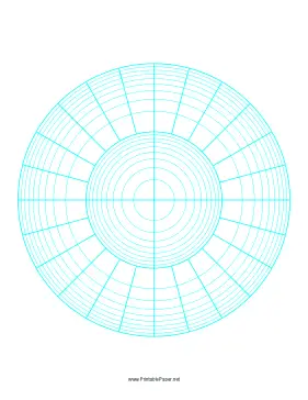 Polar Graph Paper - Logarithmic - Two Decades Fifteen Degrees Paper