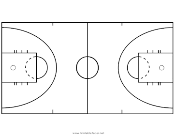 Professional Basketball Court Diagram Paper