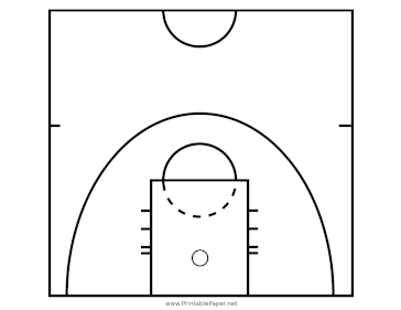 Professional Basketball Half-Court Diagram Paper