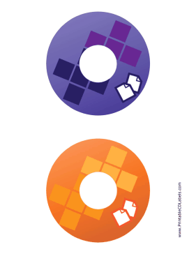 Purple Orange Documents Backups CD-DVD Labels Paper