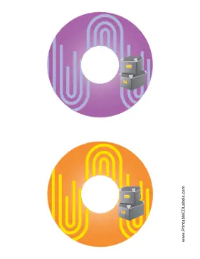Purple Orange Filing Boxes Backups CD-DVD Labels Paper