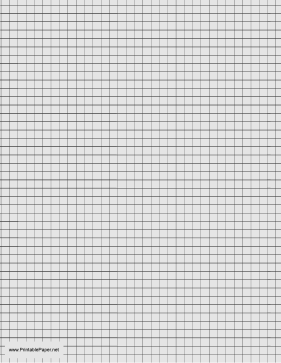 Printable Graph Paper - Light Gray - One Inch Grid