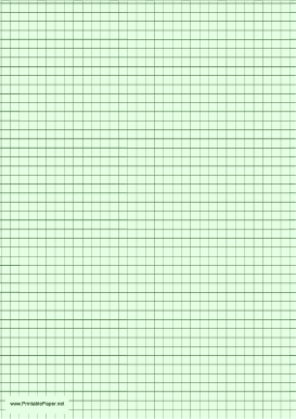 Graph Paper - Light Green - One Inch Grid - A4 Paper