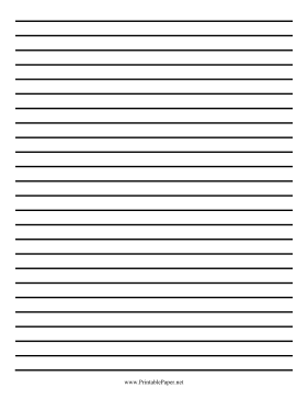 Printable Low Vision Writing Paper - Half Inch - Letter