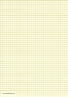 Graph Paper - Light Yellow - One Inch Grid - A4 Paper