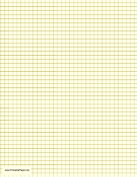 Graph Paper - Light Yellow - One Inch Grid Paper