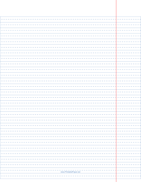 R-L Wide Portrait Letter Dotted Lines Paper