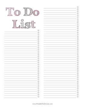 Rainbow Font To Do List Paper