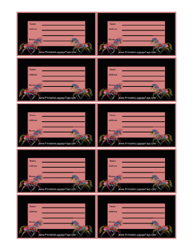 Rainbow Horses Luggage Tag Paper