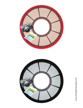 Red Black Photo Photography CD-DVD Labels Paper