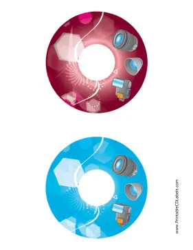 Red Blue Accessories Photography CD-DVD Labels Paper