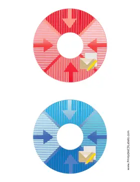 Red Blue Envelope Backups CD-DVD Labels Paper
