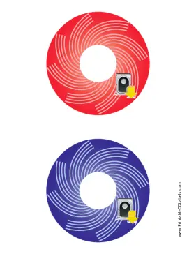 Red Blue Harddrive Backups CD-DVD Labels Paper