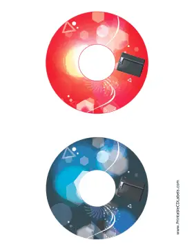 Red Blue Pouch Backups CD-DVD Labels Paper