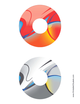 Red Gray Abstract Software CD-DVD Labels Paper