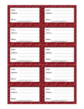 Red Leather Luggage Tag Paper