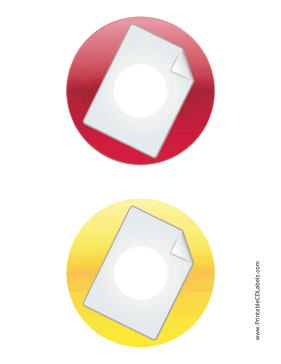 Red Yellow Large Document Backups CD-DVD Labels Paper