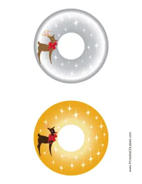 Reindeer Christmas CD-DVD Labels Paper