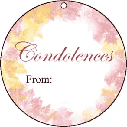 Round Gift Tag Condolences Paper