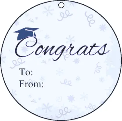 Round Gift Tag Graduation Paper
