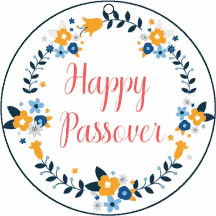 Round Gift Tag Happy Passover Paper