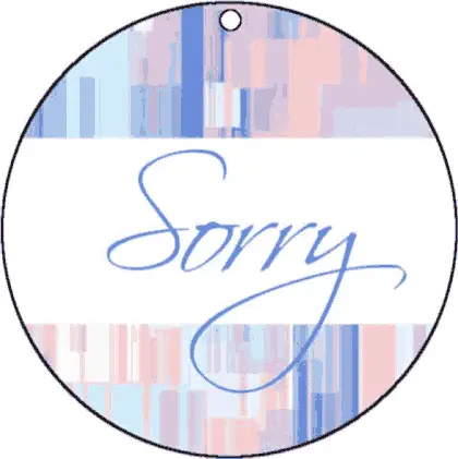 Round Gift Tag Sorry Paper