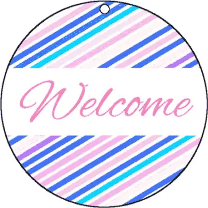 Round Gift Tag Welcome Paper