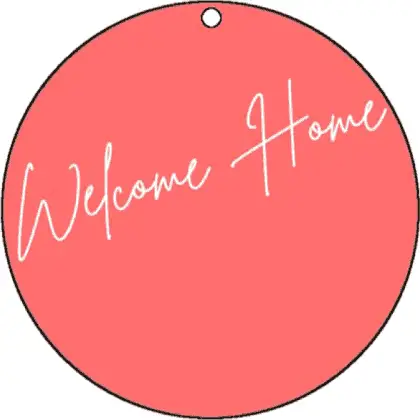 Round Gift Tag Welcome Home Paper