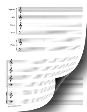 SATB with Piano Music Paper Paper