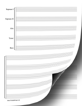 SSATB Quintet Music Paper Paper