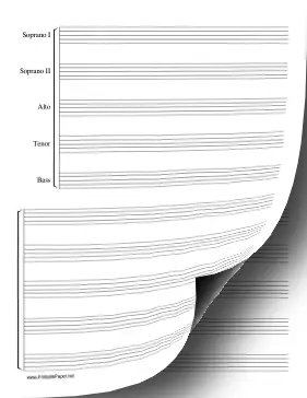 SSATB Quintet Music Paper Paper