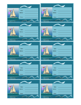 Sailboat Luggage Tag Paper