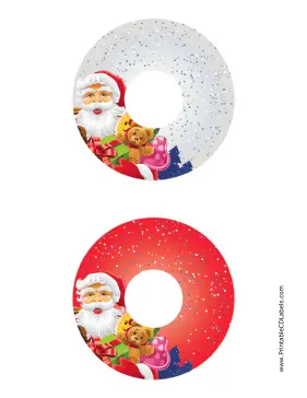 Santa Christmas CD-DVD Labels Paper