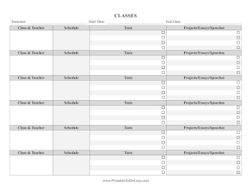 School Classes Paper