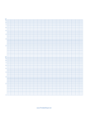 Semilog Paper-20 Divisions by 2 Decades Paper