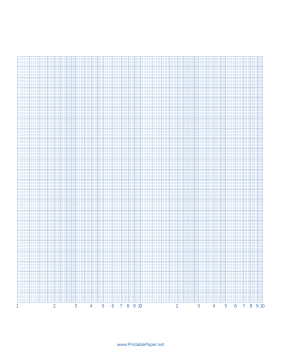 Semilog Paper-2 Decades by 24 Divisions Paper