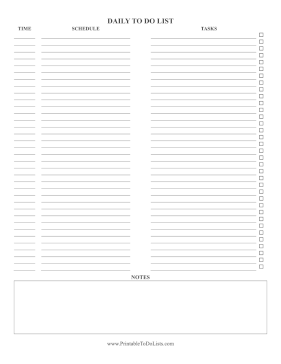 Simple Daily To Do List Paper