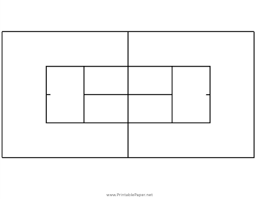 Singles Tennis Court Diagram Paper