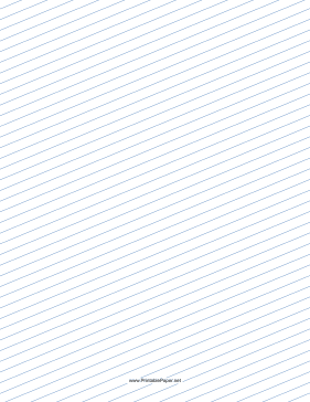Slant Ruled Paper — Medium Ruled Right-Handed, Low Angle — blue lines Paper